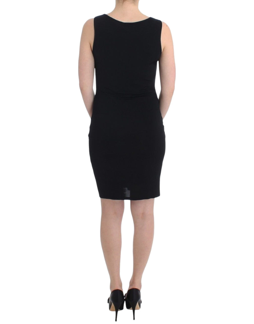Black pencil sheath dress