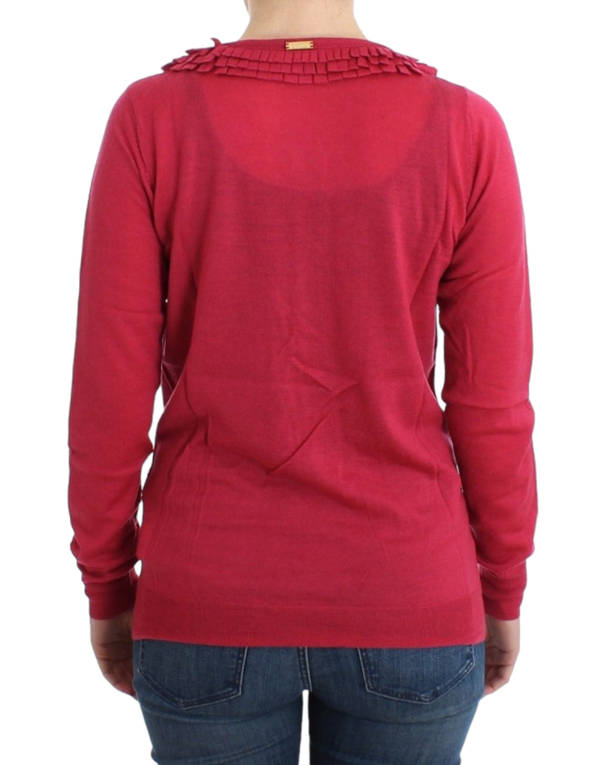 Pink wool cardigan