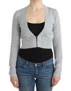 Gray cropped wool cardigan