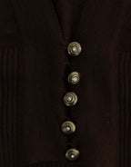 Brown cropped wool cardigan