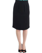 Black wool pencil skirt