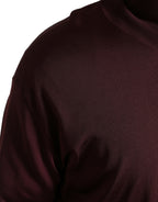 Maroon Viscose Turtleneck Pullover Sweater