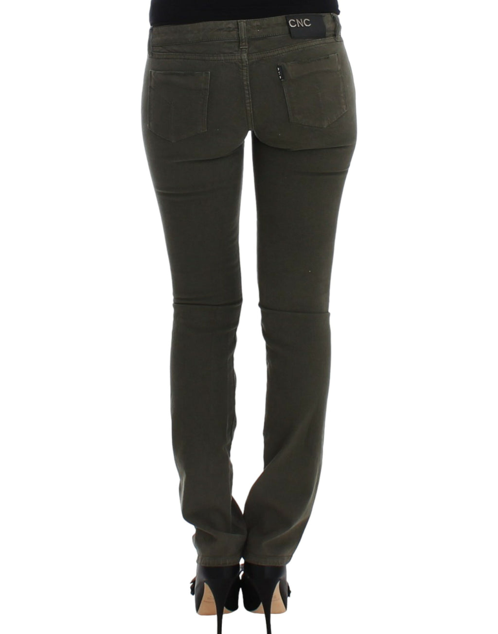 Green slim leg jeans