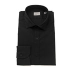 Black Cotton Men's Slim Shirt