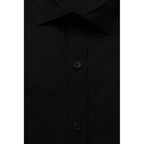 Black Cotton Men's Slim Shirt
