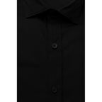 Black Cotton Men's Slim Shirt