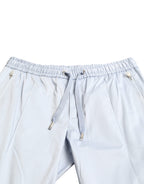 Light Blue Cotton Stretch Jogger Pants