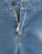 Beachwear Blue Jeans Capri Pants Cropped