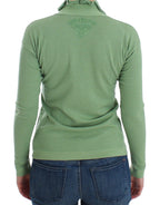 Green Wool Blend Striped Long Sleeve Sweater