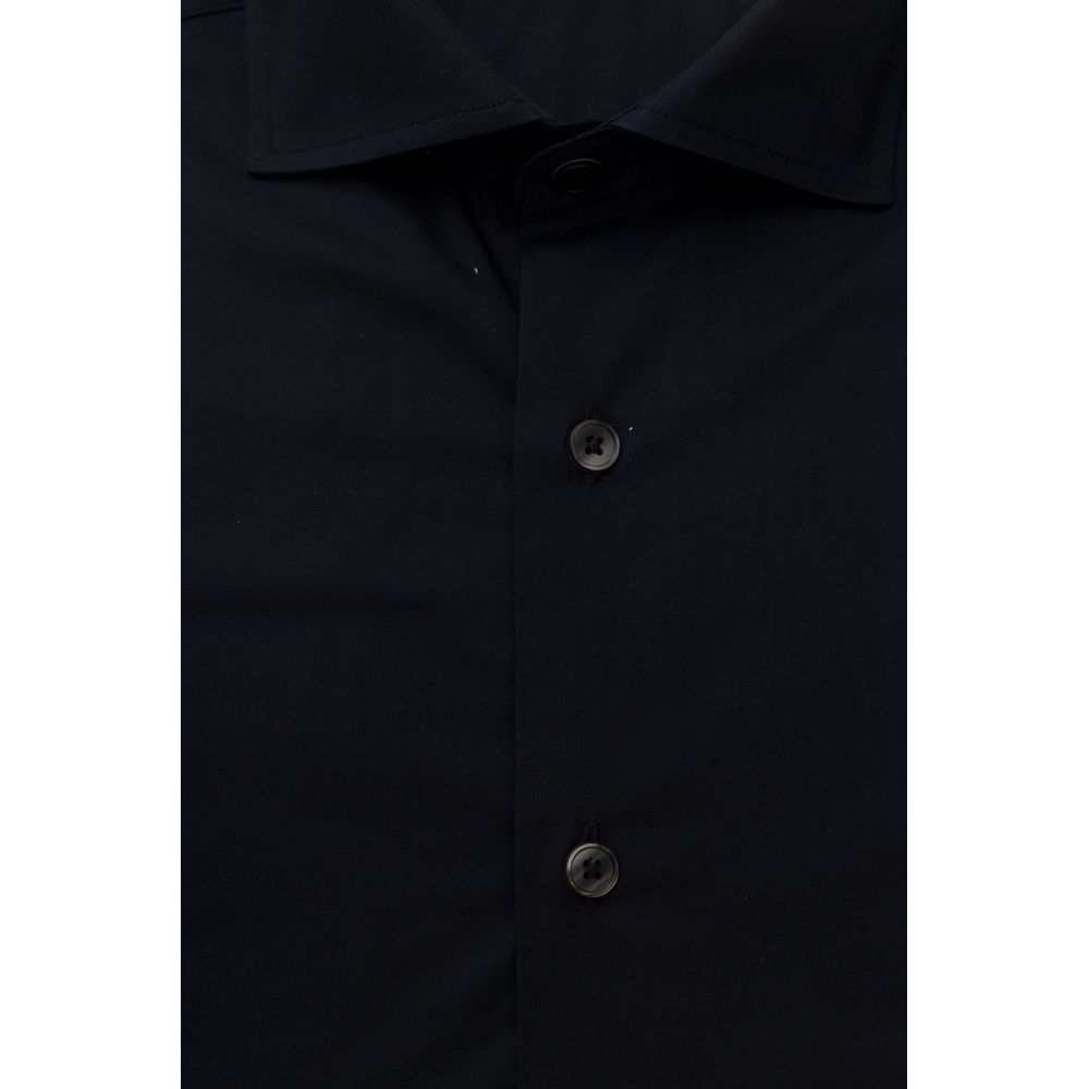 Blue Cotton Men's Slim Shirt