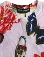 Multicolor Floral Padlock Butterfly Tank Top