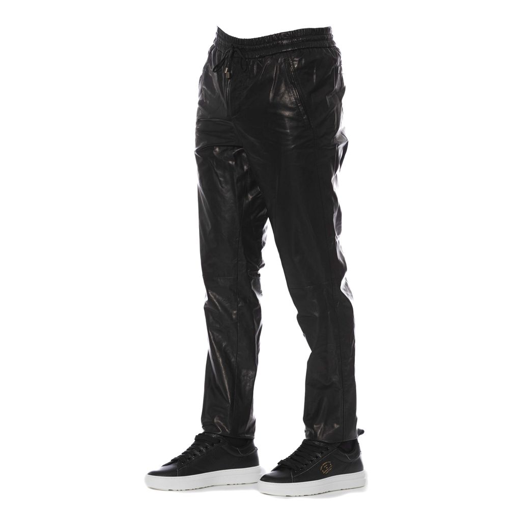 Black Lamb Leather Jeans & Pants
