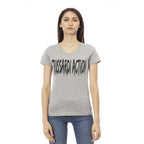 Gray Cotton Women T-Shirt