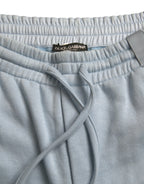 Light Blue Cotton Sweatpants Men Jogger Pants