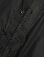 Black Cotton Logo Formal GOLD Dress Shirt