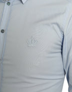 Sky Blue Cotton Men Formal GOLD Dress Shirt