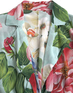 Blue Floral Wide Leg Wrap Jumpsuit Dress