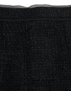 Black Wool High Waist Pencil Cut Midi Skirt