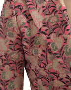 Pink Floral Jacquard Slim Fit 2 Piece Suit