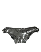 Silver Polyester Stretch Top