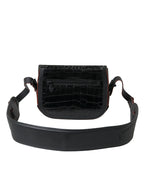 Black Exotic Leather Shoulder Crossbody Camera Bag