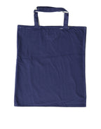 Blue Jersey Fabric Logo Shoulder Shopping Tote Shopping Bag