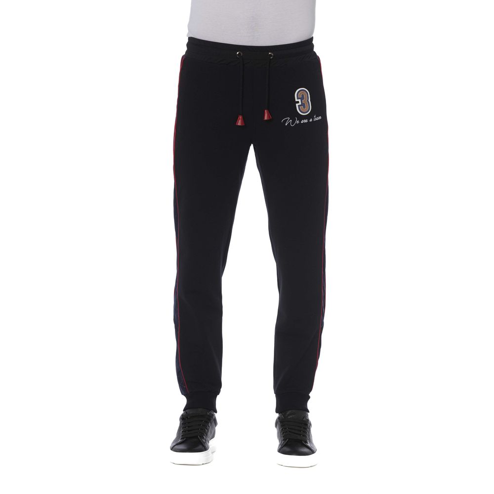 Black Cotton Men Sports Pants