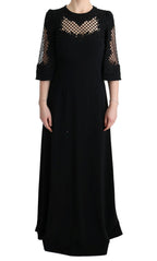 Black Stretch Shift Long Maxi Dress