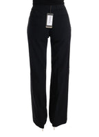 Black Viscose Flare Bootcut Pants