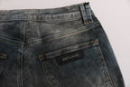 Blue Wash Cotton Blend Slim Fit Jeans