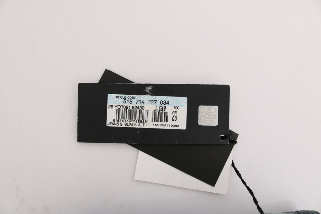 Blue Wash Cotton Blend Slim Fit Jeans