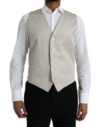 Off White Cotton Waistcoat Dress Formal Vest