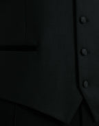 Black Silk Waistcoat Dress Formal Vest