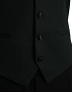 Black Wool Waistcoat Dress Formal Vest