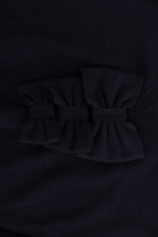 Blue Wool Long Sleeve Shift Dress