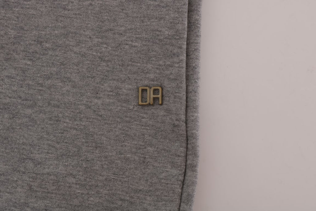 Gray Pullover Hodded Cotton Sweater