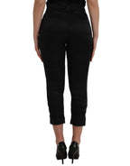 Black High Waist Capri Cropped Pants