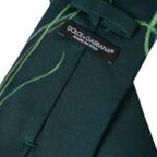 Green Printed 100% Silk Adjustable Men Tie