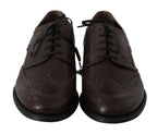 Brown Leather Brogue Derby Dress Shoes