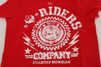 Red Cotton RIDERS Crewneck T-Shirt
