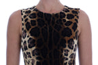 Brown Leopard Print Silk Sheath Dress