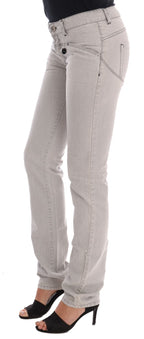 Gray Wash Cotton Slim Jeans