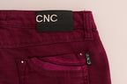 Red Wash Cotton Stretch Denim Jeans