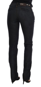 Dark Blue Cotton Slim Fit Jeans