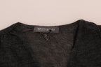 Gray Wool Lace Top Long Sleeved T-shirt