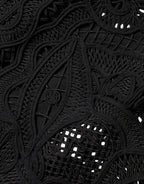 Black Floral Lace HighWaist Pencil Cut Skirt