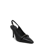 Black Leather High Heel Pumps