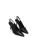 Black Leather High Heel Pumps