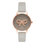 Gray Artificial Leather Dress Watch
