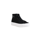 Black Suede Leather Platform Sneakers
